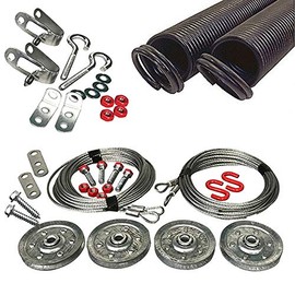 Abutilon Garage Door Extension Spring PRO-KIT Double Looped for 7' High Door 25-42-80 Pounds Gold (Pair)