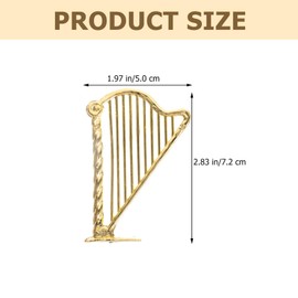 HOMSFOU Miniature Harp Christmas Ornament, 10pcs Gold Dollhouse Musical Instruments Ornaments Xmas Tree Hanging Pendant Mini Harp Model for Christmas Tree Party Home Decor