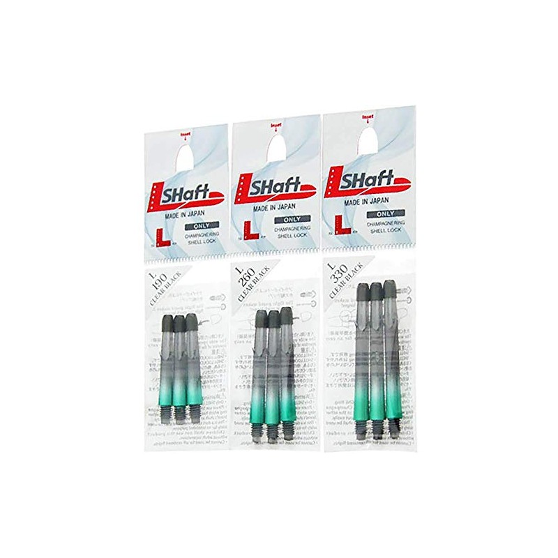 L-Style L-Shaft Lock Straight Twotone Black Clear Green Display Length