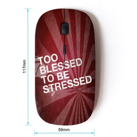 KOOLmouse [ Optical 2.4G Wireless Computer Mouse [ Bible Verse Too Blessed to BE Stressed ]