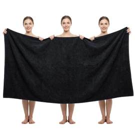 REDKISS Pack of 1 Jumbo Bath Sheet, 40 x 80 Inches Microfiber Oversized Bath Towel for Bathroom, Extra Large & Lightweight, Quick-Dry, Super Soft & Highly Absorbent, Perfect to Wrap Yourself In, Black
