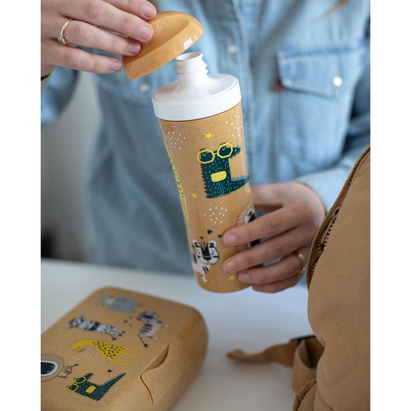 Koziol Oase Zoo Water Bottle 425 ml Nature Wood 1460702