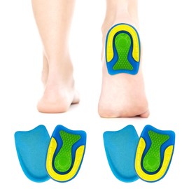 Clundoo Soft Gel Heel Cushions, 2 Pairs Wavy Heel Spur Insoles, Heel Cushion Orthopaedic Men and Women for Heel and Achilles Tendon (S)