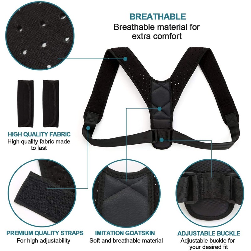 Nanet Posture Corrector Posture support Brace Adjustable Straight Strap for