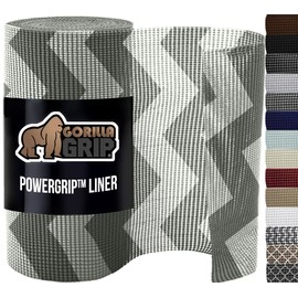GORILLA GRIP GORILLA GRIP powerGRIP Drawer Shelf and Cabinet Liner, Thick Strong Hold, Non-Adhesive Liners Protect Kitchen Cabinets and Cupboard, Bathroom Drawers, Easy Install, Breathable Mat, 12" x30', Chevron
