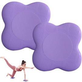 CHENGBAO 2 Paquetes Rodilleras de Yoga,Almohadilla de Espuma Antideslizante para Yoga,Rodilleras de yoga extra gruesas,Entrenamiento de Yoga y Pilates (Morado)