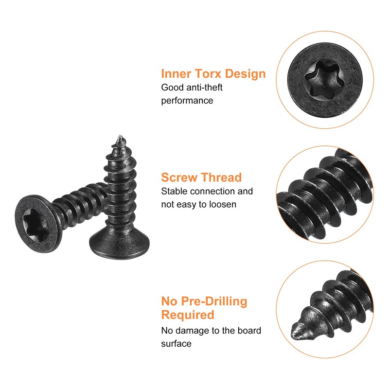 QUARKZMAN #6 x 1/2 inch flat head torx/star wood screws,