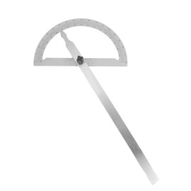 Dönges Degree Gauge 200 x 300 mm | Measuring Range 0-180° | Polished & Matt Chrome-Plated in Case | Protractor Metal with Scale & Locking Screw for Industry, Crafts & Hobby