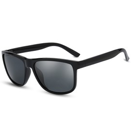 The Fresh Polarized Sunglasses for Men Women UV Protection Classic Sun Glasses (6214POL03 Black, Grey)