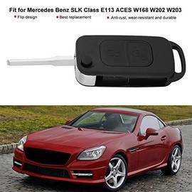 KIMISS Ca sa para Llave , para SLK Class E113 Aces W168, Funda plástica de 2 Botones, diseño Flip con Cierre Seguro, Cubierta Protectora