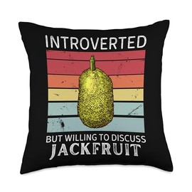 Retro Introverted But Willing To Discuss Jackfruit Vintage Introverted But Willing to Discuss Jackfruit Throw Pillow, 18x18, Multicolor