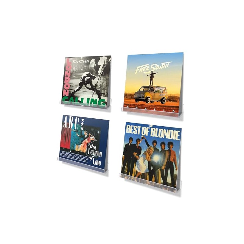 upsimples 4 Pack Vinyl Record Wall Mount Shelves, 12" Vinyl