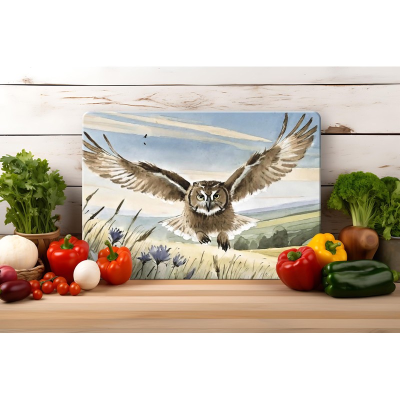 Countryside Critters Tempered Glass Cutting Board - 285x200mm Textured Chopping