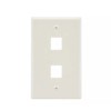 Generic 2-Port Wall Plate Keystone 1 Gang Face Plate White