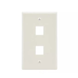 Generic 2-Port Wall Plate Keystone 1 Gang Face Plate White For Keystone Jacks 8-Pack