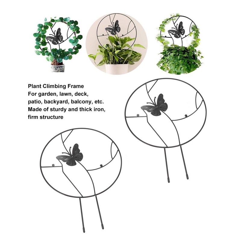 2PCS Flower Plant Support Stand Iron Climbing Frame for Home