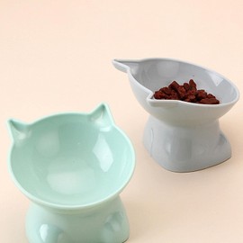 WADY Cuenco Elevado para Gatos Placa para Gatos con Inclinación de 15 Grados Antivómito Amigable con Los Bigotes Plato de Gato Elevado Poco Profundo de 5.31 Pulgadas Estación de Alimentación (Verde)