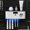 Toothbrush Holders for Bathrooms, Toothbrush Holder Wall Mounted with Toothpaste