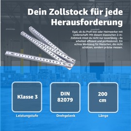 Pack of 5 White Folding Rule 2 Metres – Shatterproof, Easy to Read & Accurate to Measure