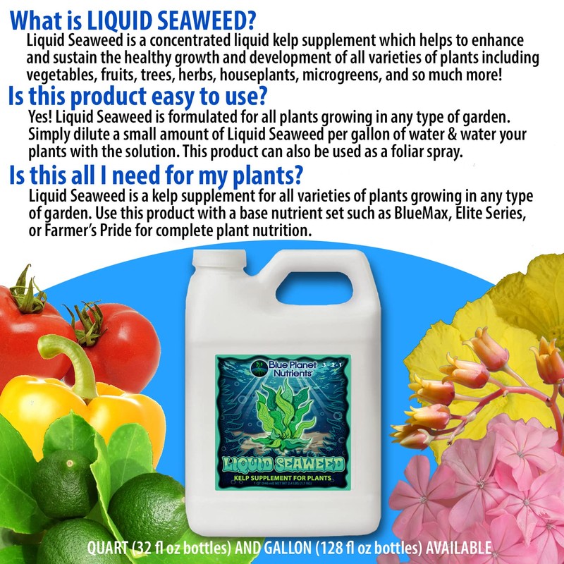 Liquid Seaweed for Plants (32 oz) Quart | Concentrated Liquid