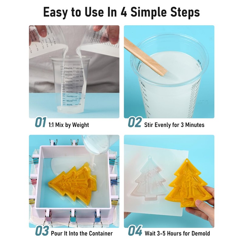 74oz Platinum Silicone Mold Making Kit with Molds Housing &