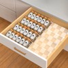 4-Tier Non-Slip Spice Drawer Organizer, 4-Pack Checkered Frosted Clear Acrylic,