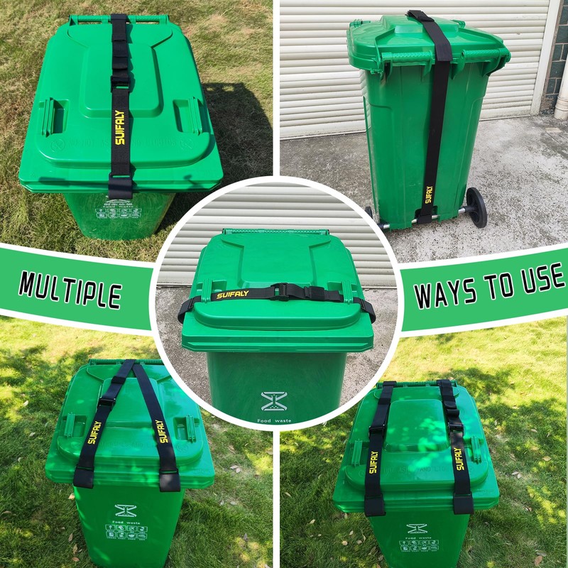 Trash Can Locks with Self-Locking Buckle – Heavy Duty Adjustable