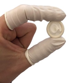 105 PCS Latex Finger Covers Finger Tip Rubber Protect Keeping Dressing Dry and Clean, Anti-stati