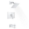 KENES Chrome Tub and Shower Trim Kit, Square Tub Shower