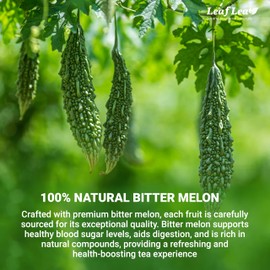 LeafLea Natural Bitter Melon Tea Bags, Premium Natural Dried Momordica Charantia – Melon Amargo Gohyah Fruit Tea | Wellness & Digestion Support | Caffeine-Free, Sugar-Free, Vegan (Pack of 2)