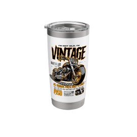 Vintage Motorcycle Bikers Motorbike Birthday Born In 1950 Stainless Steel Insulated Tumbler