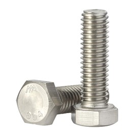 M6-1.0 x 30mm Hex Head Bolts Hexagon Screws, 304 Stainless Steel 18-8, Plain Finish, Fully Threaded, 25 PCS