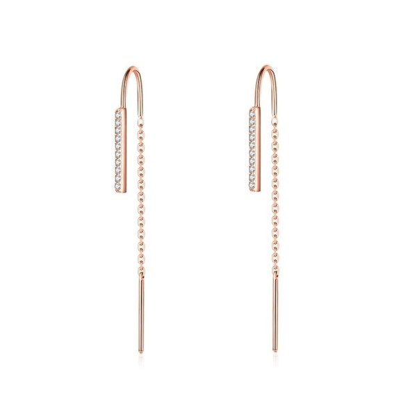 Bellitia Jewelry 925 Sterling Silver Rose Gold Plated / White