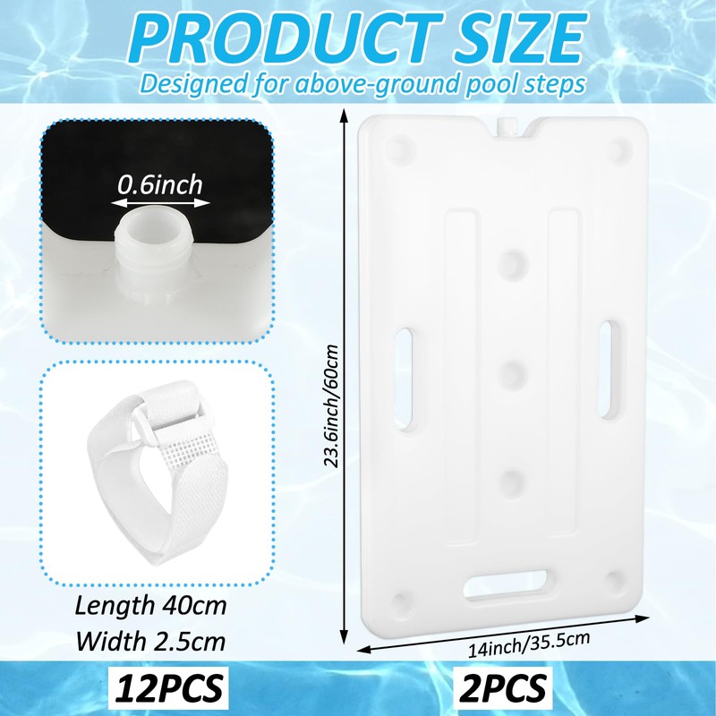 2 PCS Swimming Pool Ladder Weights, HDPE Swimming Pool Step