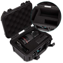 Navaris Protective Outdoor Camera Case - Hard Case with Customisable Foam Inserts - Water and Dust Equipment Protection - Size S (Don't Touch Design)