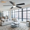 Sofucor 52 Inch Modern Flush Mount Ceiling Fan with Light