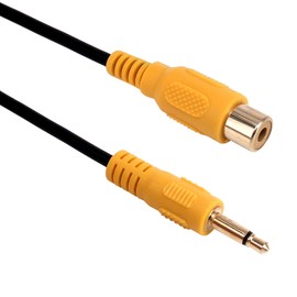 Yeworth Gold Plated 3.5mm 1/8 inch Mono Male Plug to RCA Female Jack Audio Adapter Cable Cord 0.3m