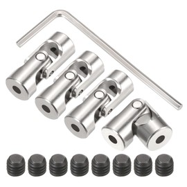 sourcing map 4Pcs 3mm to 3mm ID Steering Universal Joint Shaft Coupling,L23XD9 Metal 45°Degree Rotatable Joints Coupler with Screws Wrench Set for Model Car Ship Drive Shaft Motor Connection