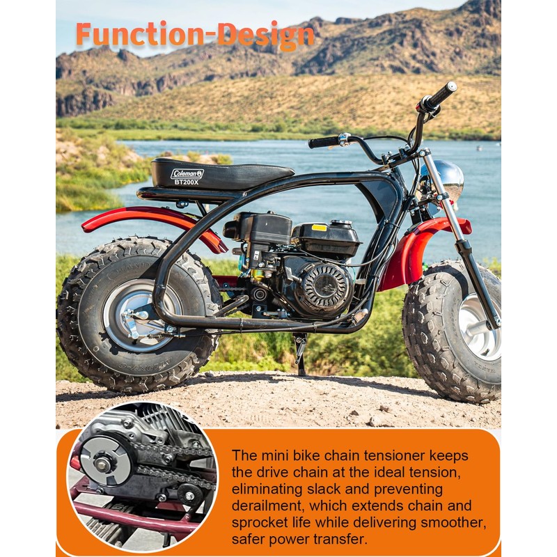 Mini Bike Chain Tensioner Adjuster, Tensioner Adjuster with Roller for