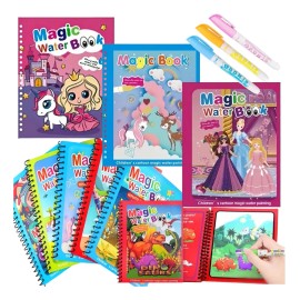 CACTUS ARCOIRIS 3pcs Libro Pizarrón Mágico Pintura Agua Doodle Dibujo Niños