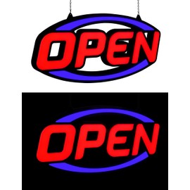 GreenCube 2025 Model 32" X 16" Open Sign - Ultra Bright Extra Jumbo LED Neon Large Open Sign - Remote Controlled - Get Your Business Seen Day or Night