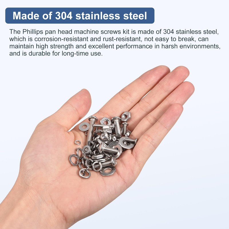 DTGN 500pcs Nuts and Bolts Assortment Kit M3 Pan Head