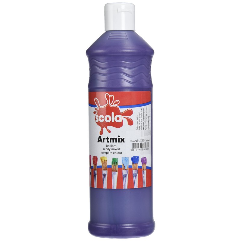 Scola Artmix Purple Ready Mixed Washable Coloured Paint - 600ml