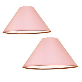 Pack of 2 - Empire Cotton Coolie Lamp Shades for Table Lamps and Pendant Ceiling Lights - 25cm Dia (Navy) (2, Pink)
