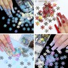 12 Grids Snowflake Nail Glitter Sequins 3D Snowflake Nail Art