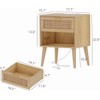Irontar 17.7'' Wide Rattan Nightstand Set of 2, Bedroom Night