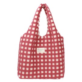 Aisi Girls Cute Bear Plush Shoulder Bag Women Large Tote Handbag Purse Faux Fur Shopping Dating Bag