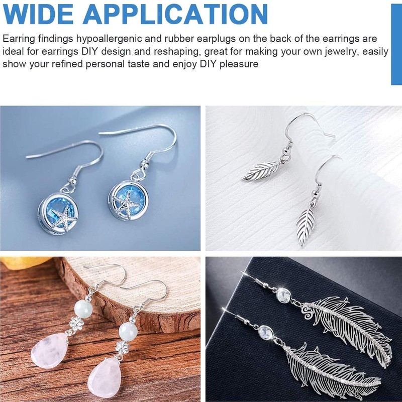 100 PCS / 50 Pairs 925 Sterling Silver Earring Hooks,