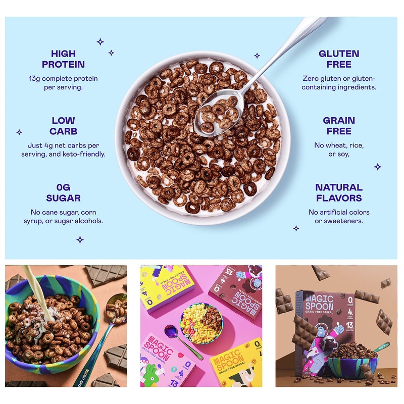 Magic Spoon Cereal, Cocoa 4-Pack - Keto, Gluten & Grain
