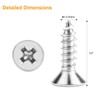 Powlankou 200 Pieces #6 X 1/2'' Phillips Countersunk Flat Head